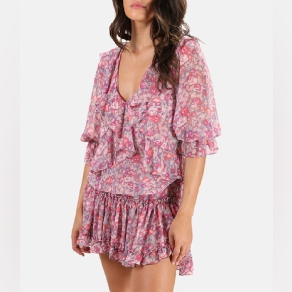 MISA Lilyanna Pink Floral Top Large - Picture 3 of 8